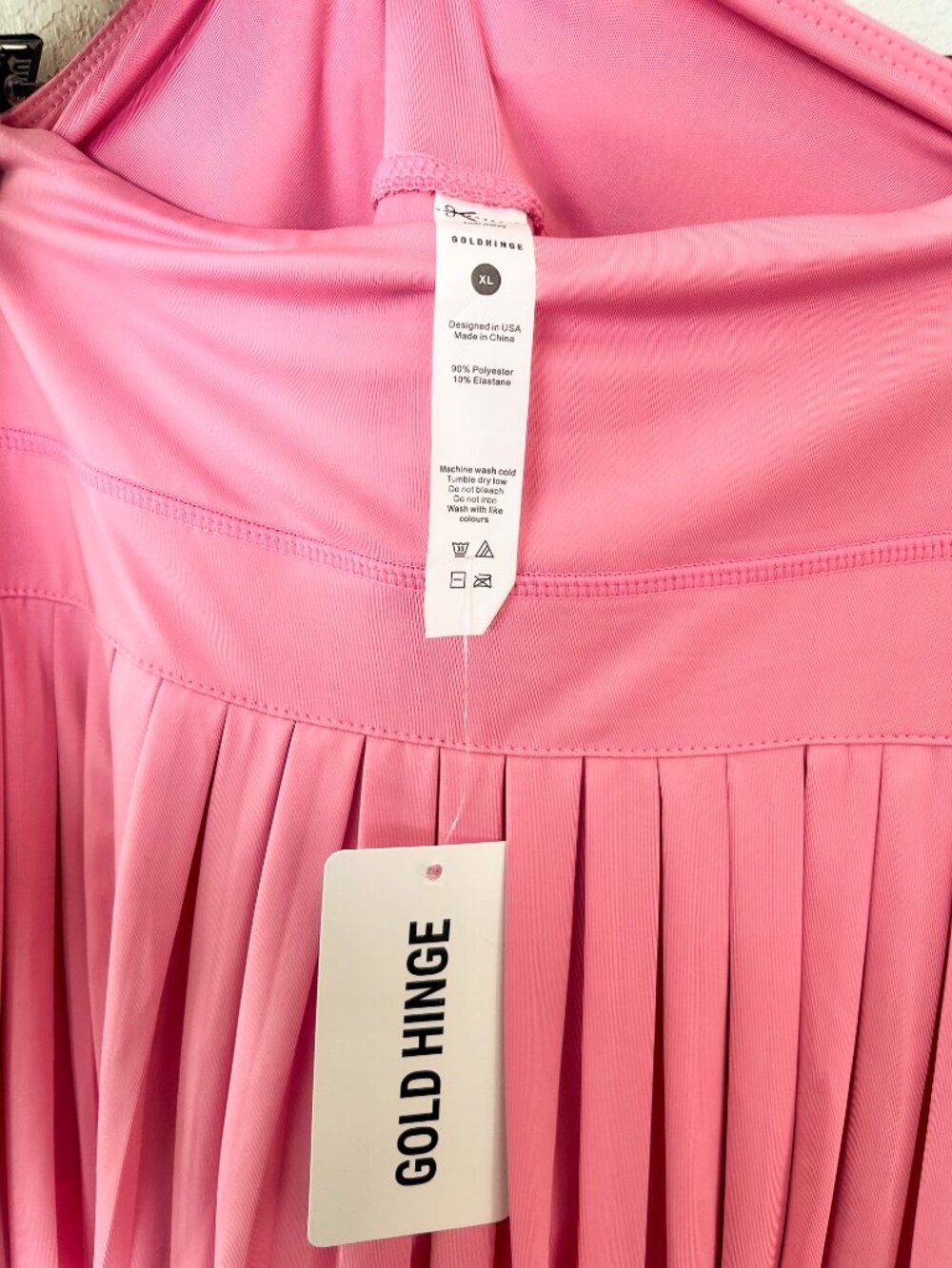 Gold Hinge Pleated Tennis Skirt | True Pink | Size XL | NWT - Picture 7 of 7